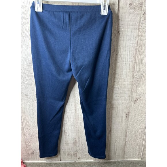 Lot of 2 Girls Coral Pink Striped Top & Navy Blue Pants Zip Ankle Large 10/12 - Picture 7 of 10